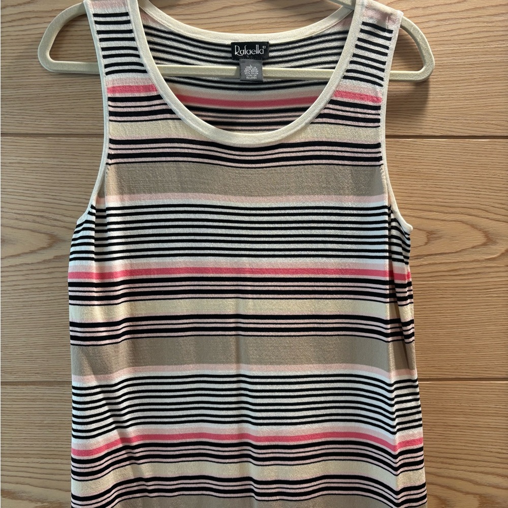 Rafaella Multicolor Striped Tank Top Size Large